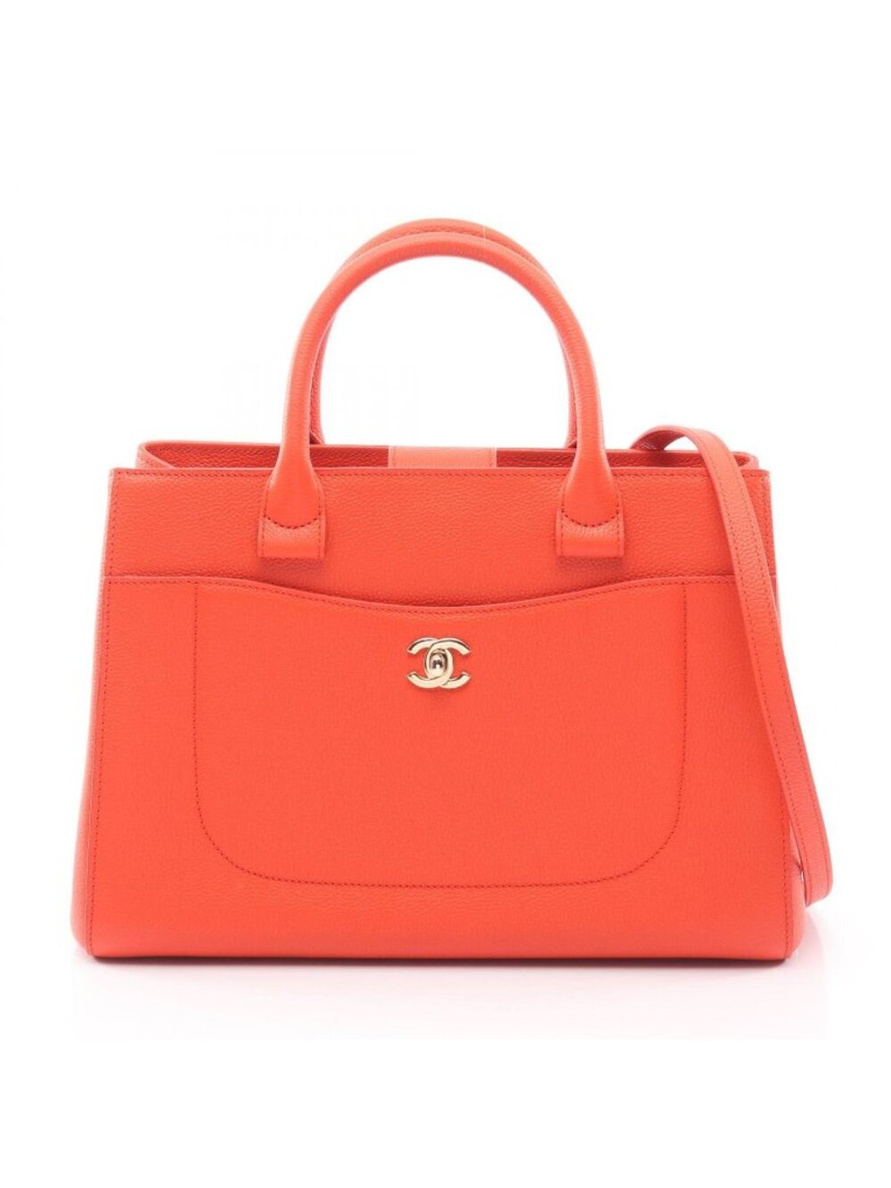 Chanel Tote Neo Executive 2-Way Orange Caviar Leather - Picture 1 of 10